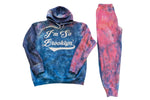 Load image into Gallery viewer, I&#39;M SO BROOKLYN Sweat Suit- /royal blue, navy blue and pink Tie-Dye
