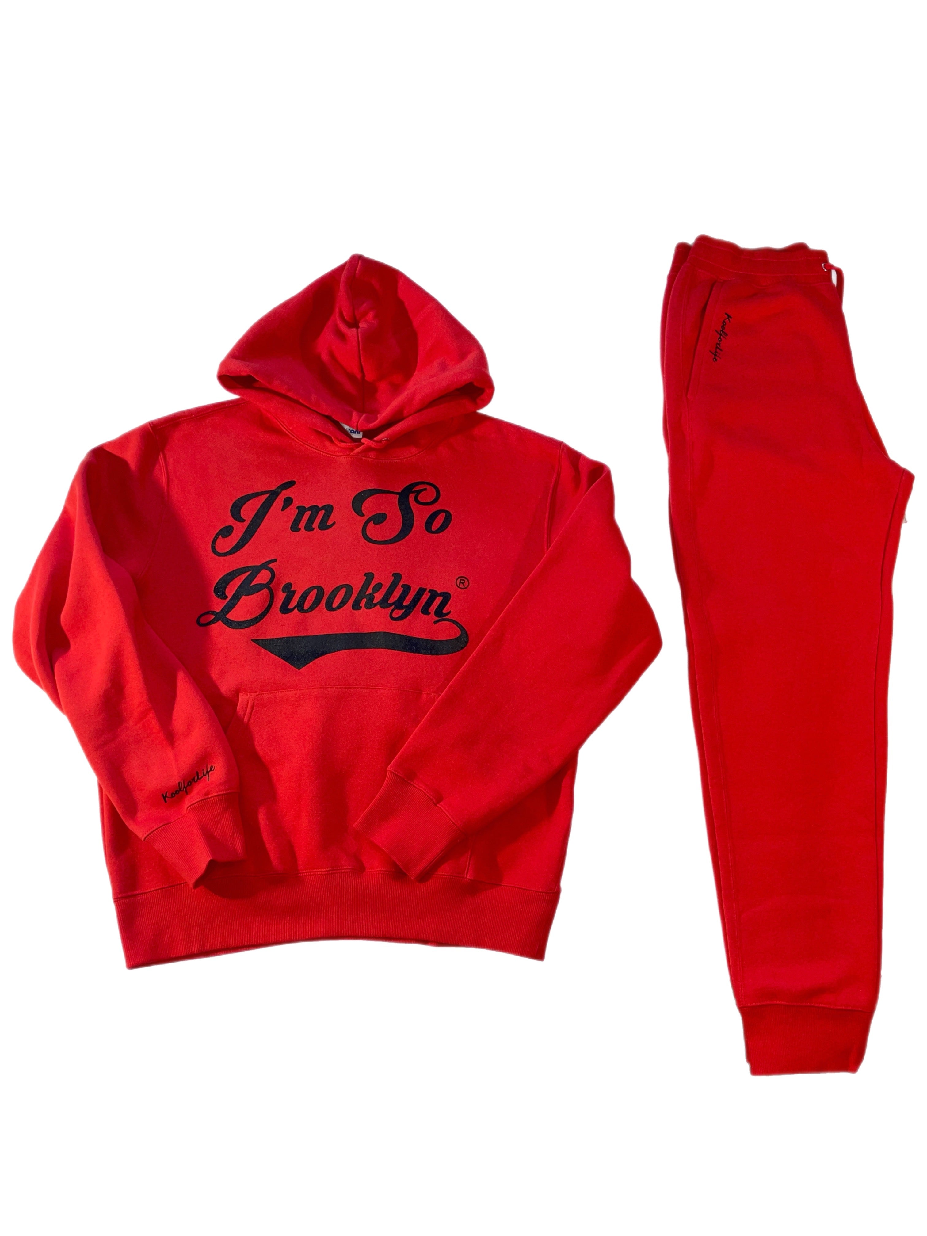 I'M SO BROOKLYN Sweat Suit- Red