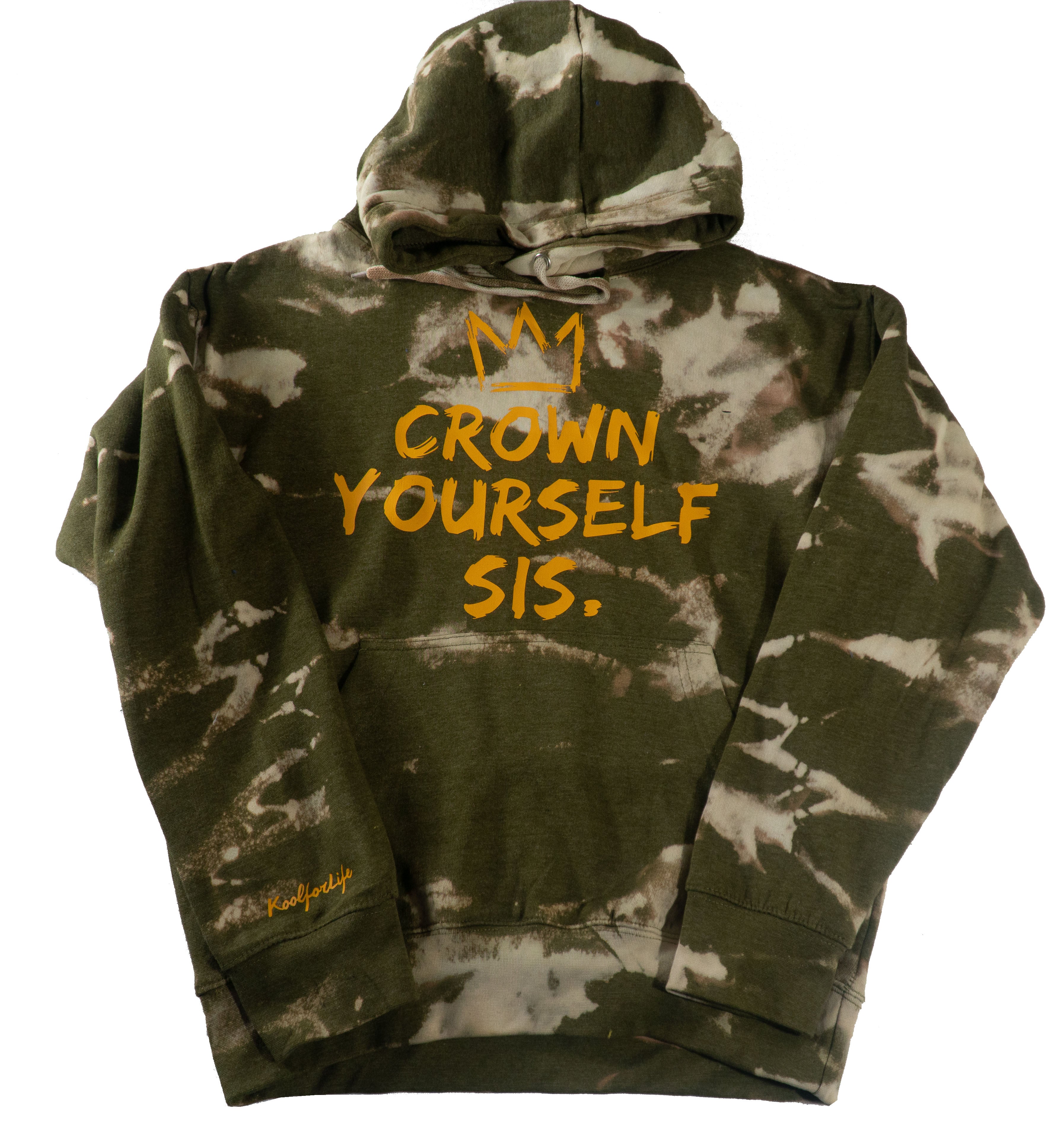 CROWN YOURSELF SIS - Olive/Khaki Tie-Dye