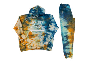 I’m So New York Tye Dye Sweatsuit/royal blue and orange