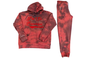 I'M SO BROOKLYN Sweat Suit- /red/black Tie-Dye