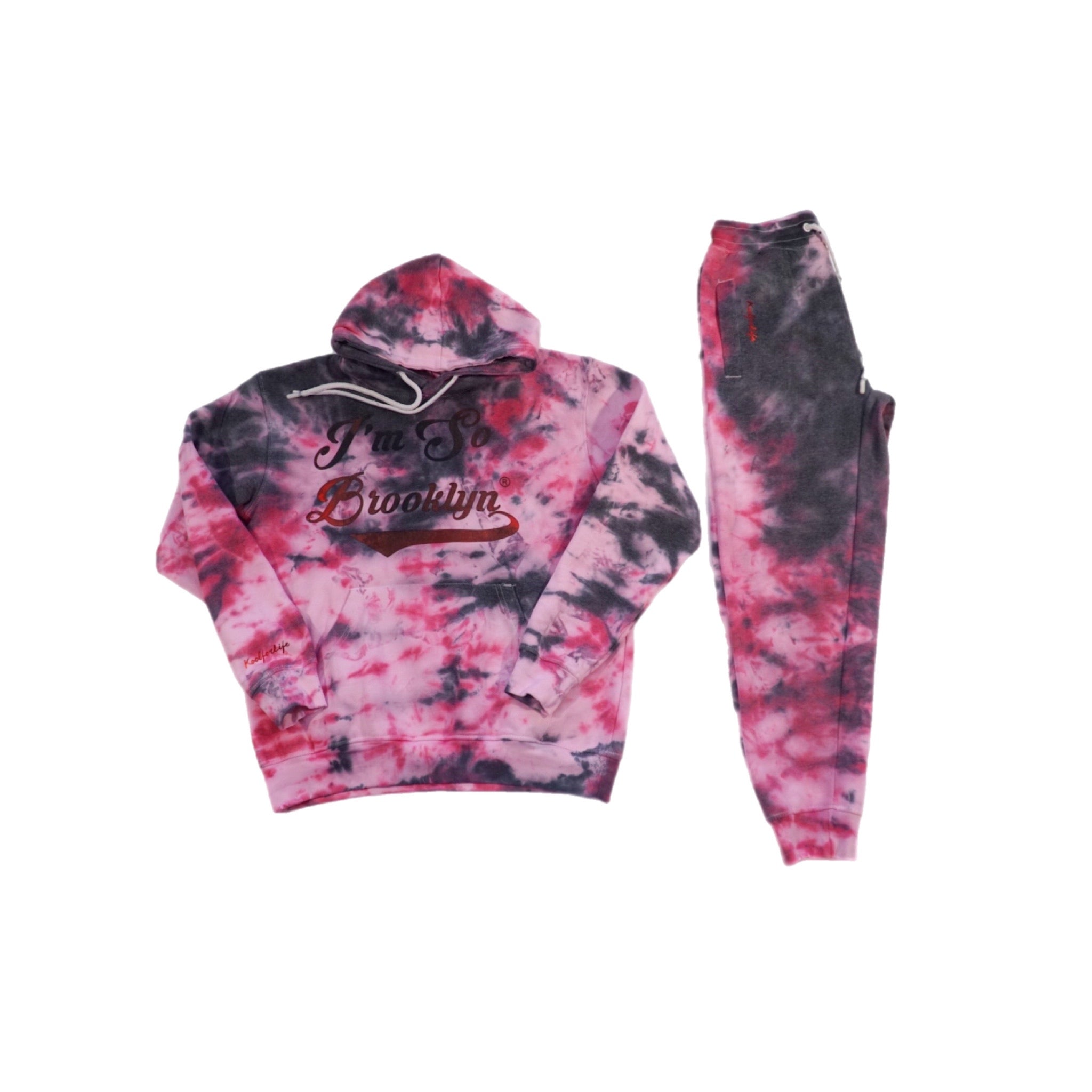 I’m So Brooklyn Tye Dye Sweatsuit/red and black