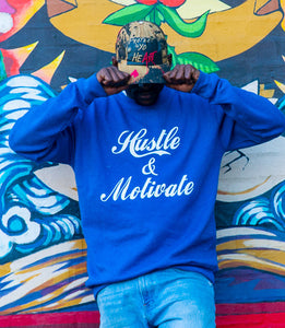 HUSTLE & MOTIVATE - Royal/White
