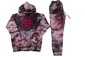 CROWN YOURSELF SIS Sweat Suit- Purple/Lavender Tie Dye