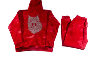 LOYALTY IS A LIFESTYLE Sweat Suit- Red Tie-Dye