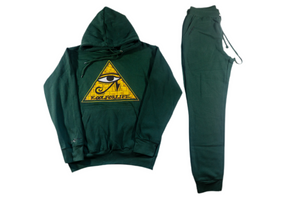 Koolforlife Logo Sweatsuit: Hunter Green/Gold Logo