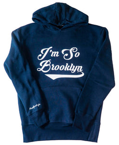 I'M SO BROOKLYN Hoodie - Navy/White
